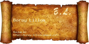 Borsy Liliom névjegykártya
